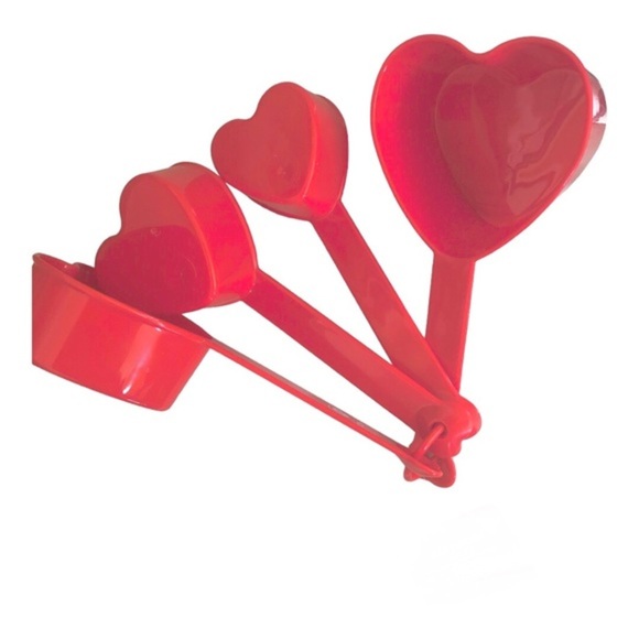 4piece Red Heart shaped plastic baking cooking measuring cups‎ set new - Picture 6 of 11